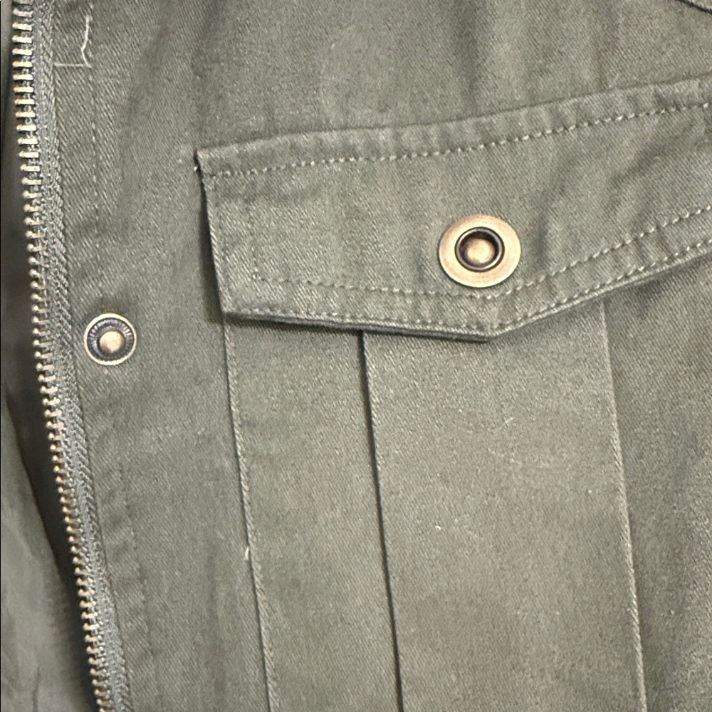 Altar’d State Olive Green Utility Jacket with Leopard Trim. XS - Picture 8 of 8